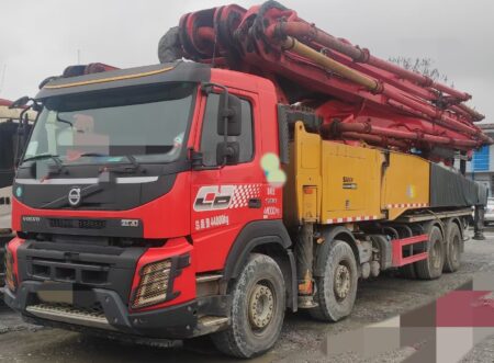 Second-hand concrete pump truck 2020 Sany 56m on chassis Volvo